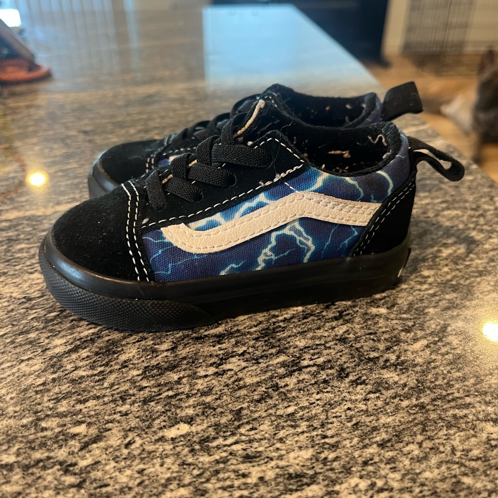 Kids Lightning Vans - Black and Blue